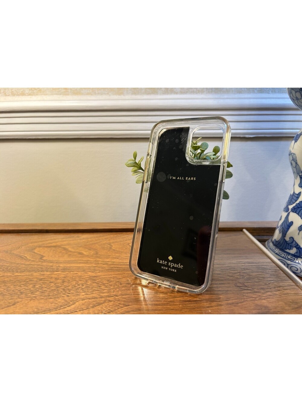 Kate Spade iPhone 12 12 Pro Case Clear Black I’m All Ears Protective Cover